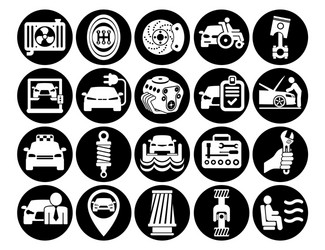 car icons set for web design and user interface vector image