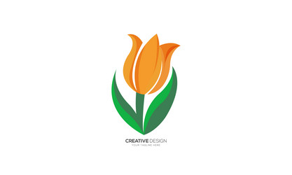 Creative flower abstract tulip logo design vector