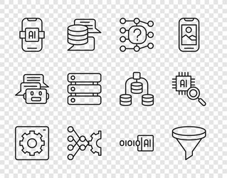 set line computer api interface funnel or filter vector image