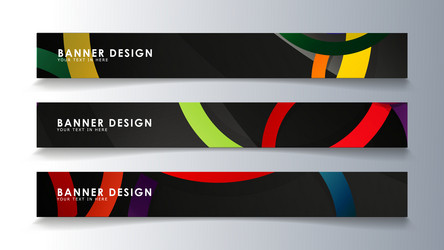 set rectangular banner with a circle background vector image