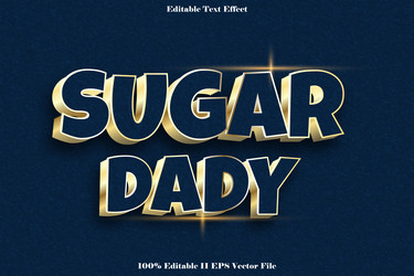 sugar dady editable text effect 3d embos gradient vector image