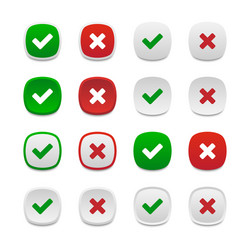 Validation Buttons - Square Icons vector image