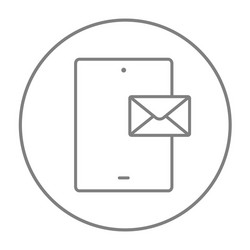 digital tablet with message line icon vector image