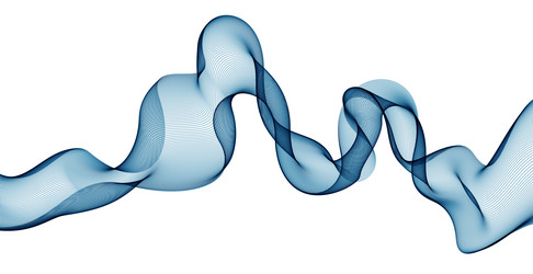 flowing particles wave dynamic sound motion curve vector image