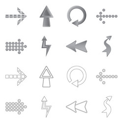 Isolated object of element and arrow sign set vector