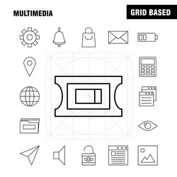 multimedia line icon for web print and mobile vector image
