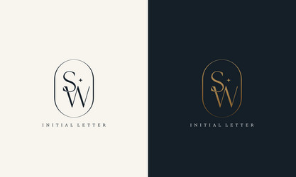 Sw monogram logo design with square rectangular Vector Image