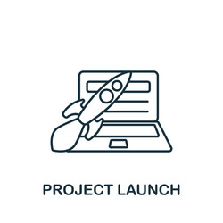 project launch icon line simple web development vector image