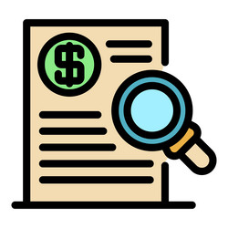 trader money document icon color outline vector image