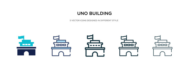 uno building icon in different style two colored vector