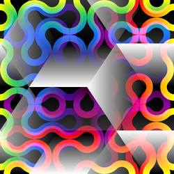 abstract geometric pattern on gray cubes vector image