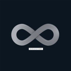 Abstract infinity symbol on dark background vector