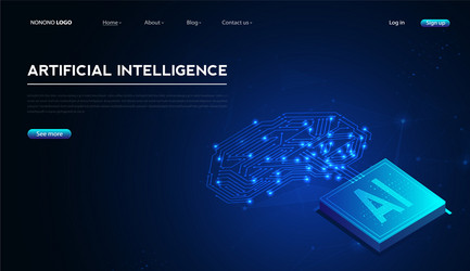 artificial intelligence machine learning ai data vector image