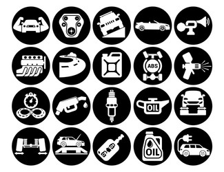 car icons set for web design and user interface vector image