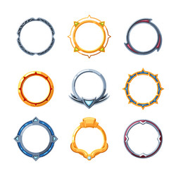 circle frame ui game round fantasy frames vector image