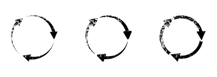 circular grunge arrow set refresh repeat reuse vector image