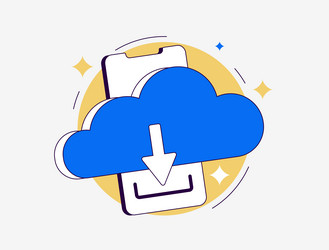 cloud storage mobile app - data backup file vector image