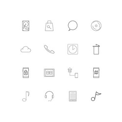 Devices linear thin icons set outlined simple vector