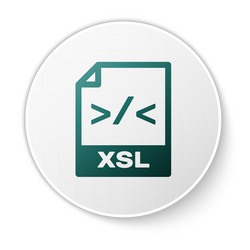 Green xsl file document icon download button vector