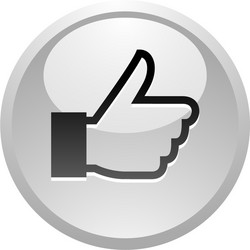 like icon on round gray button vector image