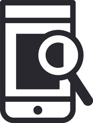 lupe in front smartphone line style icon vector image
