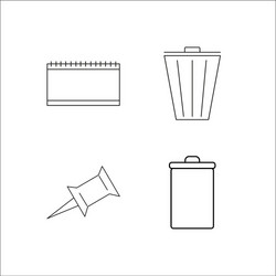 office simple linear icon setsimple outline icons vector image