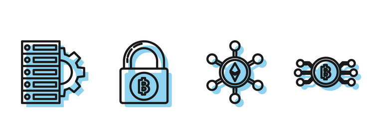 set line blockchain technology ethereum eth vector image