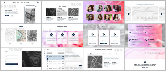 set of templates for website design vector image
