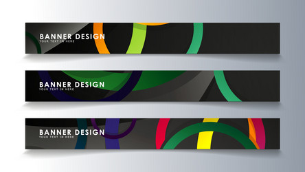 set rectangular banner with a circle background vector image