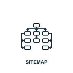 sitemap icon line simple web development vector