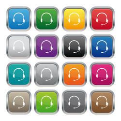 support metallic square buttons vector image