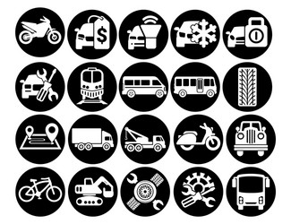 Car icons set for web design and user interface vector