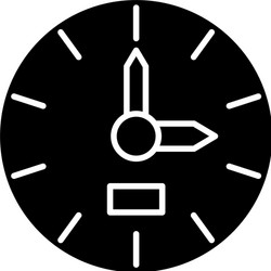 Clock black icon sign on isolated vector