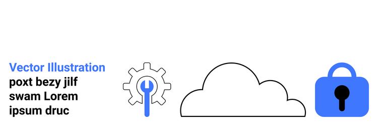data security and cloud computing concept vector image