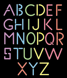 Neon alphabet Royalty Free Vector Image - VectorStock