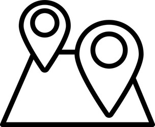paper map guide with pins location line style icon vector image
