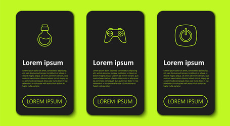 set line bottle with magic elixir game controller vector image