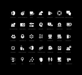 set of simple icons computer science vector image