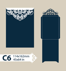 template envelope with carved openwork pattern vector image