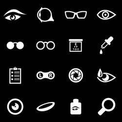 White optometry icon set vector