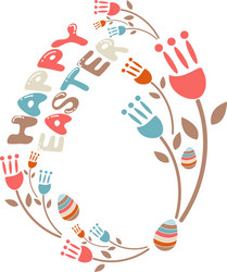 concept happy easter with flowers and eggs Vector Image