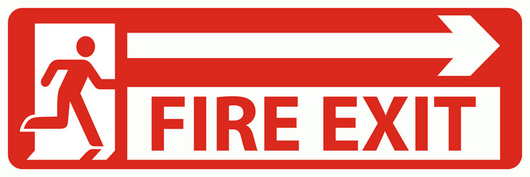 Emergency fire exit door Royalty Free Vector Image