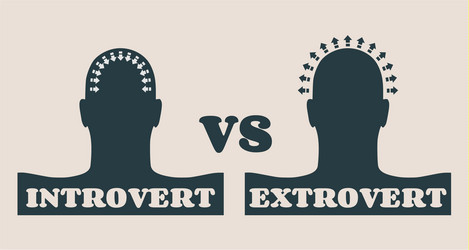 Extrovert and introvert metaphor vector