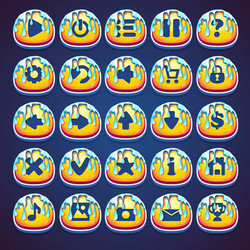 Set honeyed buttons for web video game in style vector