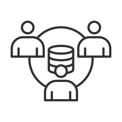users database icon in line design vector image