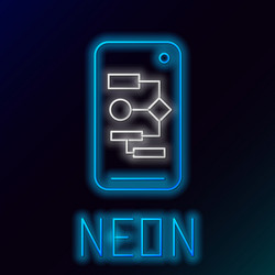 glowing neon line algorithm icon isolated on black vector image