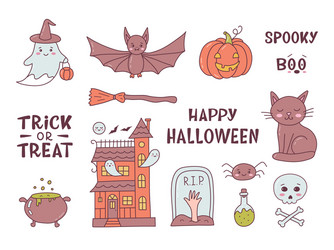 Kawaii halloween vector