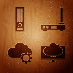 set computer monitor screen video game console vector image