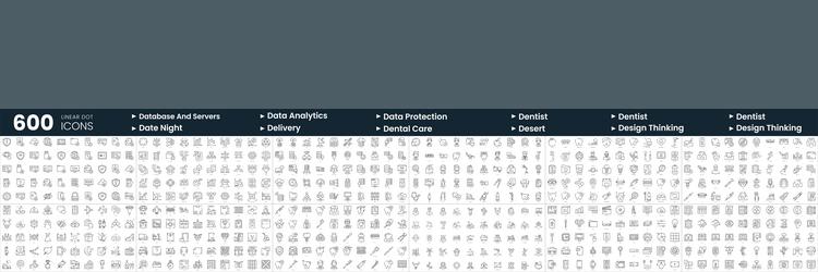 set of 600 thin line icons in this bundle include vector image