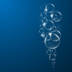 abstract background with soap bubbles on dark vector image